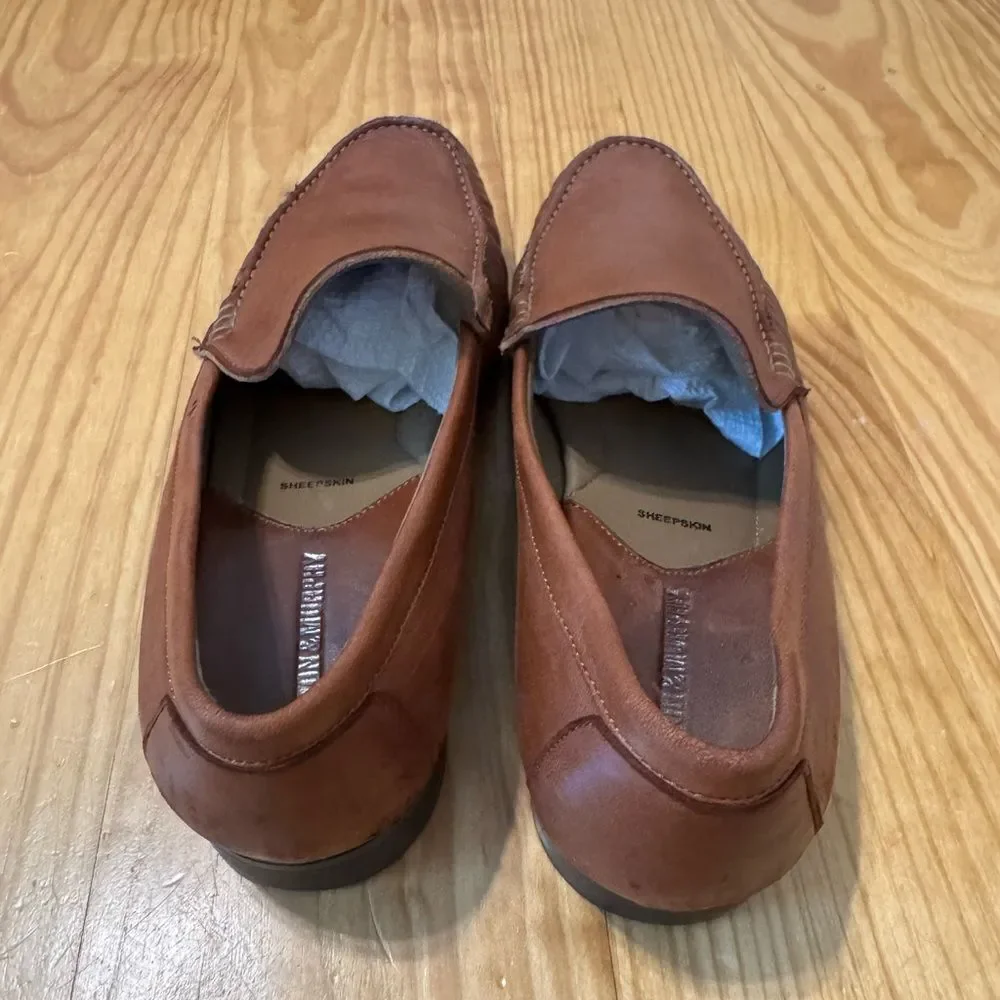 Johnston & Murphy Cresswellven Loafers Shoes 20-8470 Cognac Sz 9.5 M SheepSkin